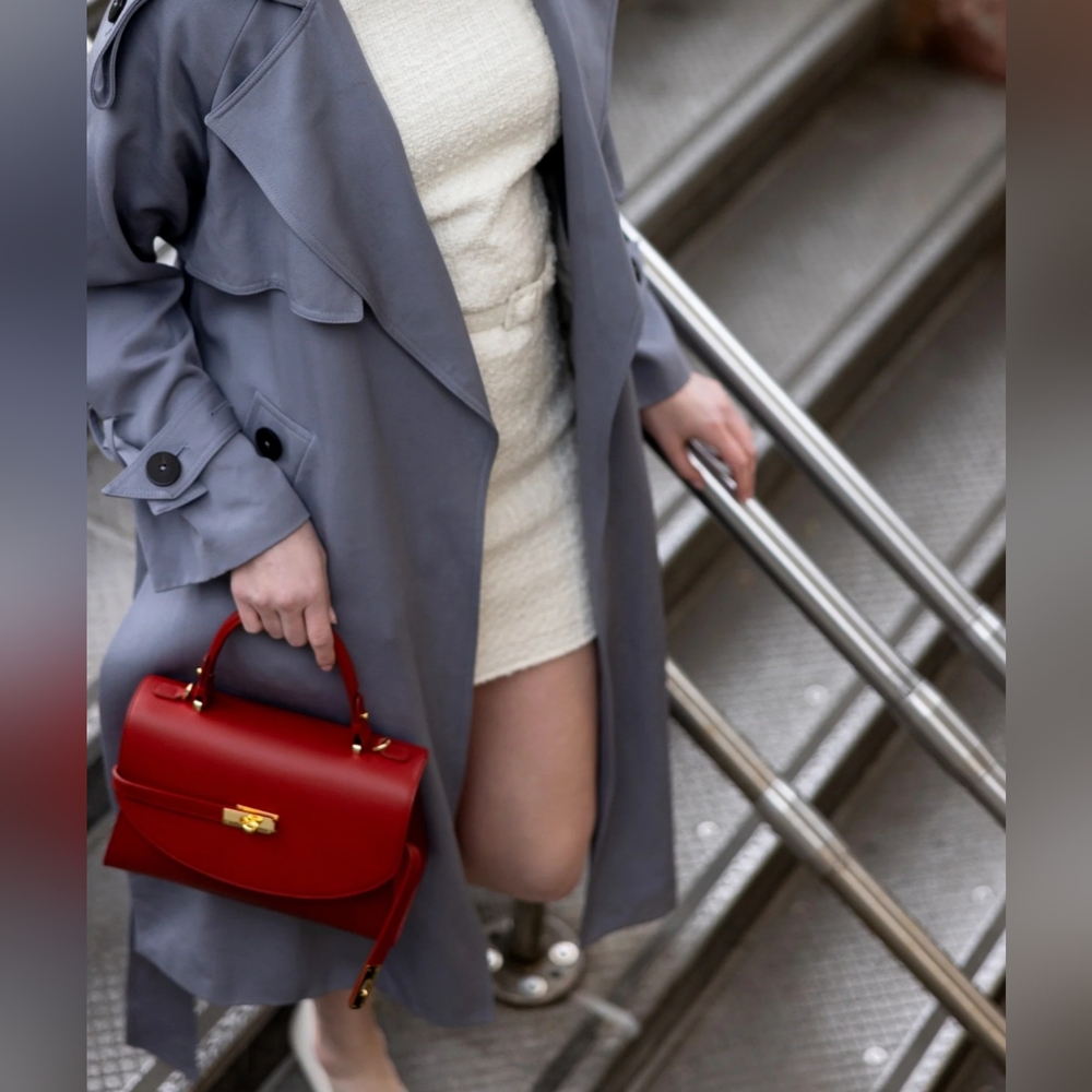 Silver & Riley Red Leather Satchel - Picture 16 of 16
